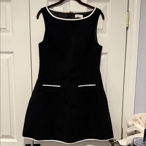 Meshki Black Mini Dress with White Trim